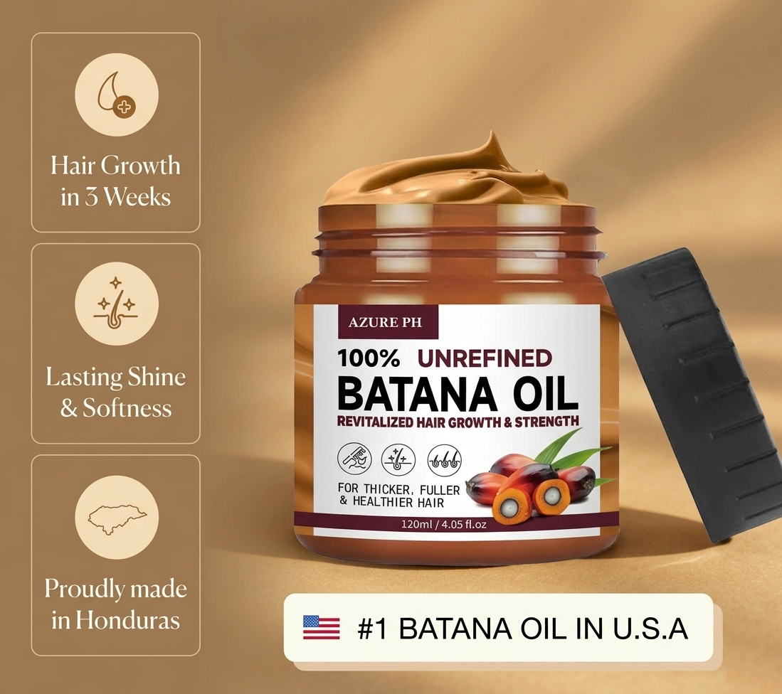 AZURE PH 100% Unrefined Batana Oil β hair growth in 3 weeks, lasting shine and softness, proudly made in Honduras